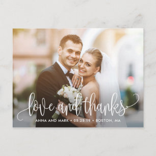 Lovely Calligraphy EDITABLE COLOR Thank You Postcard