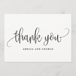 Lovely Calligraphy Thank You Card