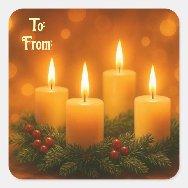 Lovely Candles Christmas Gift Sticker (Front)