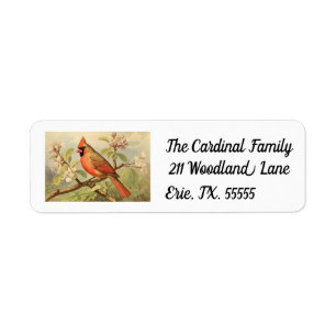 Lovely Cardinal Return Address Labels