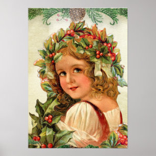 Lovely Cards Xmas Girl,1897 Poster