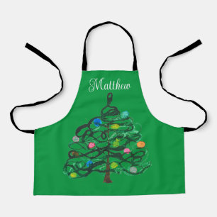 Lovely Cartoon Christmas Tree Winter Kids Winter A Apron
