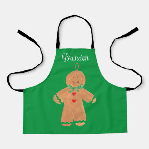 Lovely Cartoon Gingerbread man Christmas Winter Apron