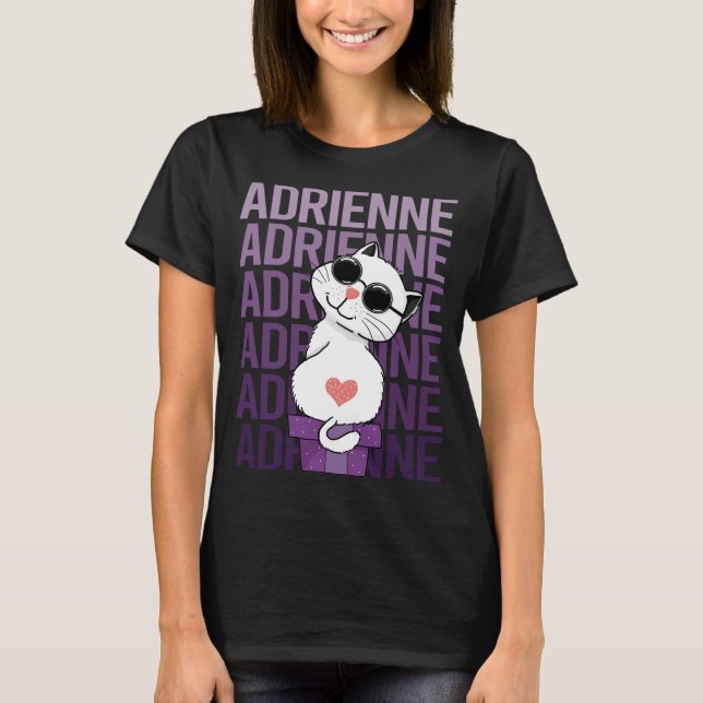 Lovely Cat - Adrienne Name T-Shirt (Front)