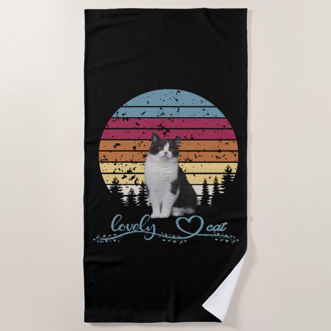 Lovely Cat Beach Towel (Front)