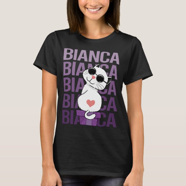 Lovely Cat - Bianca Name T-Shirt (Front)