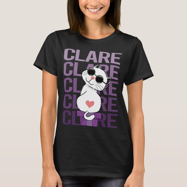 Lovely Cat - Clare Name T-Shirt (Front)