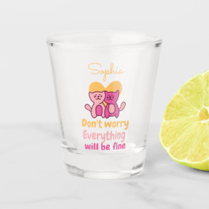 Lovely Cat Couple Shot Glass