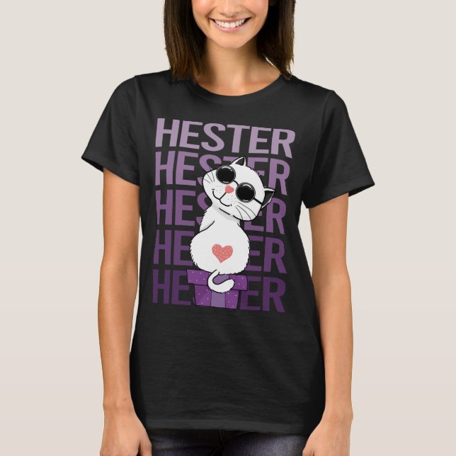 Lovely Cat - Hester Name T-Shirt (Front)