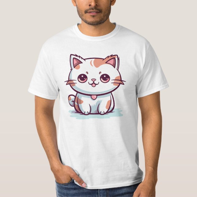 Lovely Cat Kawaii Style Clipart-47758 T-Shirt (Front)