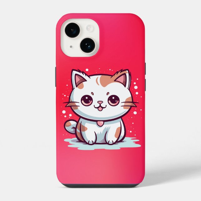 Lovely Cat Kawaii Style Clipart iPhone Case (Back)