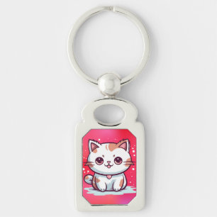 Lovely Cat Kawaii Style Clipart Key Ring