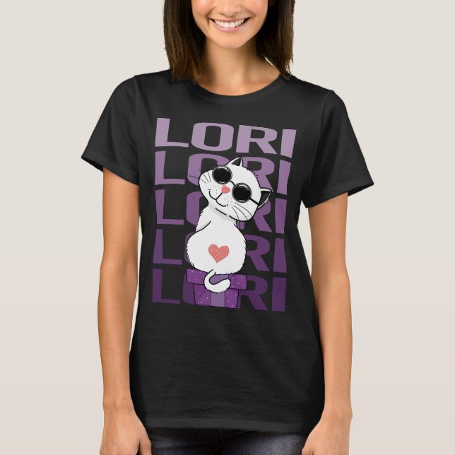 Lovely Cat - Lori Name T-Shirt (Front)