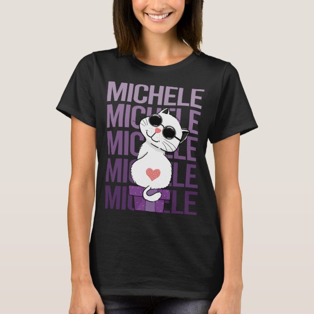 Lovely Cat - Michele Name T-Shirt (Front)