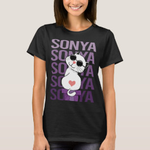 Lovely Cat - Sonya Name T-Shirt