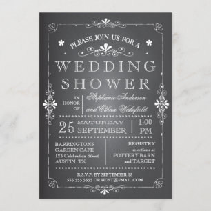 Lovely Chalkboard Couples Wedding Shower Invitation
