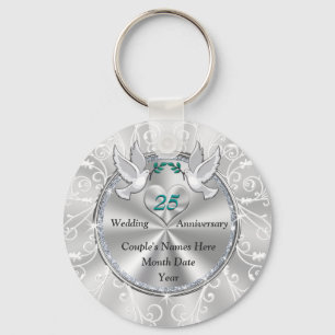 Lovely Cheap 25th Wedding Anniversary Party Key Ring