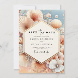 Lovely Chic Beach Wedding Save The Date