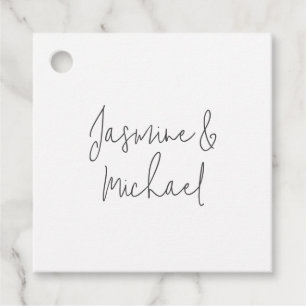 Lovely Chic Calligraphy Couple Names Favour Tags