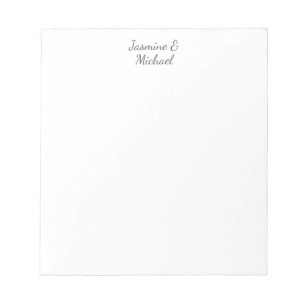 Lovely Chic Calligraphy Couple Names Wedding Notepad