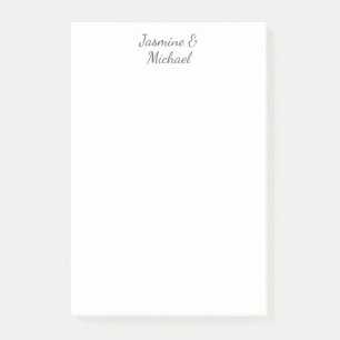 Lovely Chic Calligraphy Couple Names Wedding Post-it Notes