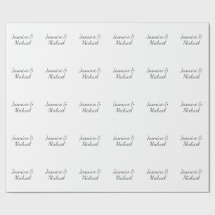 Lovely Chic Calligraphy Couple Names Wedding Wrapping Paper