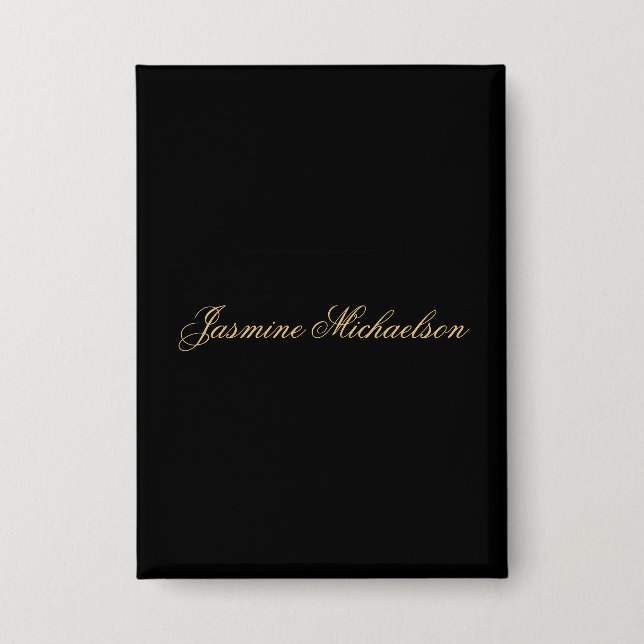 Lovely Chic Calligraphy Name Black & Gold (Front)