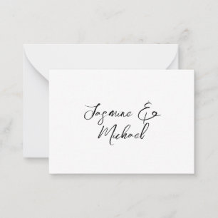 Lovely Chic Calligraphy Names Weddings Card