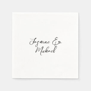 Lovely Chic Calligraphy Names Weddings Napkin