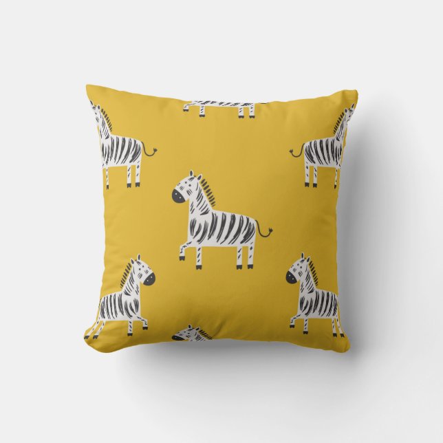Lovely children's seamless pattern with zebras cushion (Front)