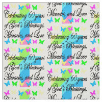 LOVELY CHRISTIAN 60TH BIRTHDAY FABRIC