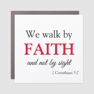 Lovely Christian We Walk By Faith Car Magnet