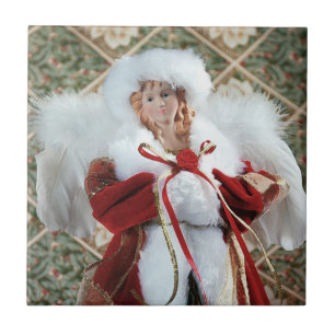 Lovely christmas angel print ceramic tile