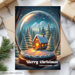 Lovely Christmas ball classic scene greeting Holiday Card