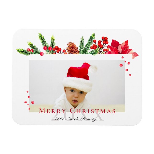Lovely Christmas Frame Personalised Photo Magnet (Horizontal)