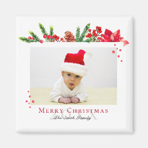 Lovely Christmas Frame Personalised Photo Magnet