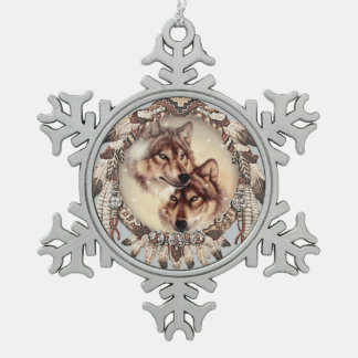 lovely Christmas tree or a decorative wolf ornamen Snowflake Pewter Christmas Ornament