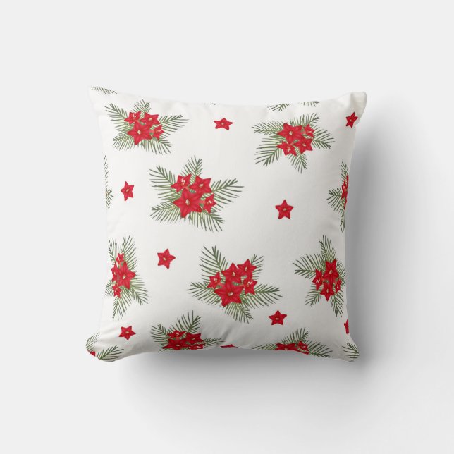 Lovely Christmas Vintage Floral Cushion (Front)