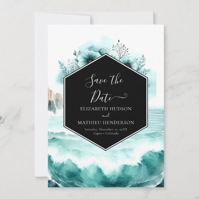 Lovely Classic Nautical Wedding Save The Date (Front)