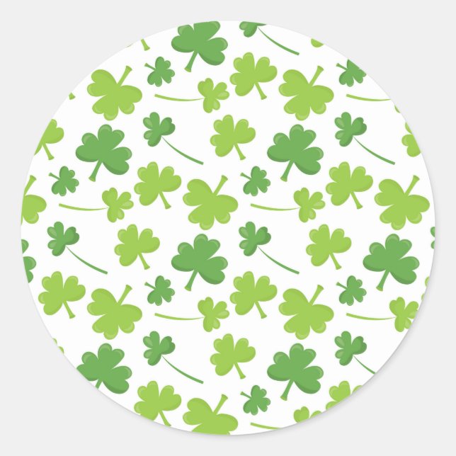 Lovely Clovers St. Patrick's Theme Classic Round Sticker (Front)