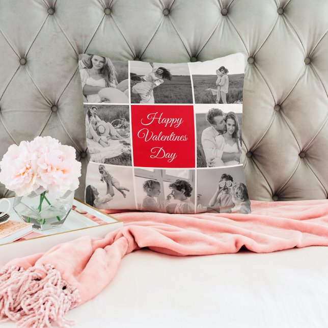 Lovely Collage Couple Photo & Happy Valentines Day Cushion (Creator Uploaded)