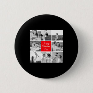 Lovely Collage Couple Photo Happy Valentines Day T 6 Cm Round Badge