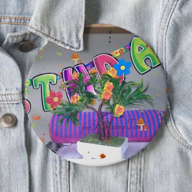 Lovely Colorful Birthday Art Print 6 Cm Round Badge (In Situ)