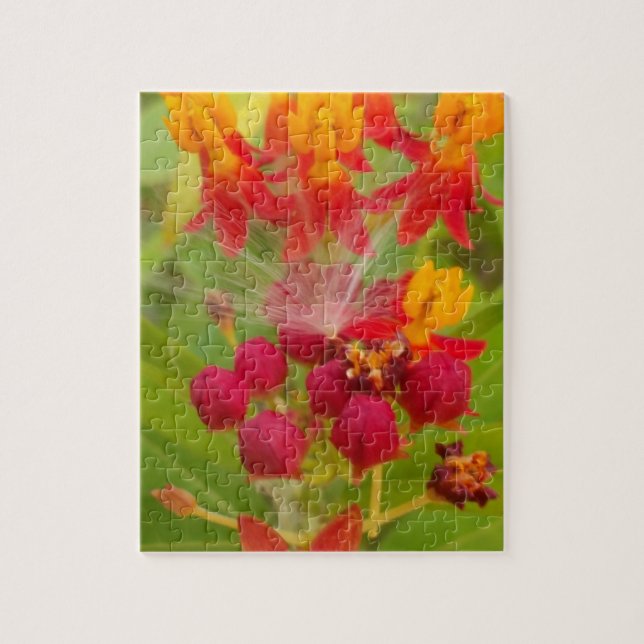 Lovely Colorful Floral with Milkweed Art Print Jigsaw Puzzle (Vertical)
