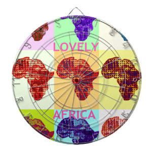 Lovely Colourful Africa Map Pop Pattern Art Desig Dartboard