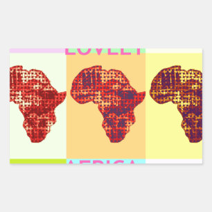 Lovely Colourful Africa Map Pop Pattern Art  Desig Rectangular Sticker