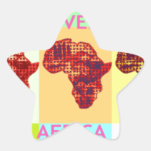 Lovely Colourful Africa Map Pop Pattern Art  Desig Star Sticker