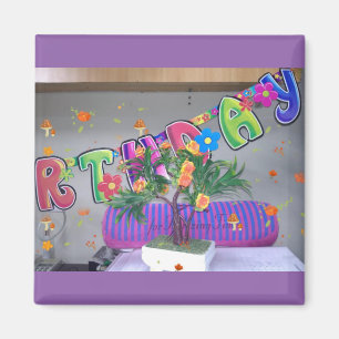 Lovely Colourful Birthday Art Print Magnet
