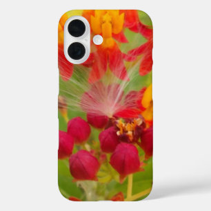 Lovely Colourful Floral with Milkweed Art Print iPhone 16 Case