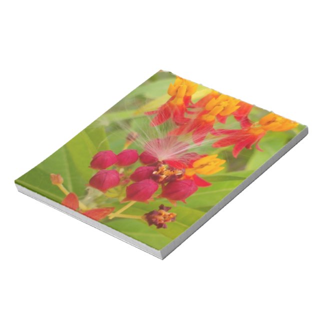 Lovely Colourful Floral with Milkweed Art Print Notepad (Rotated)